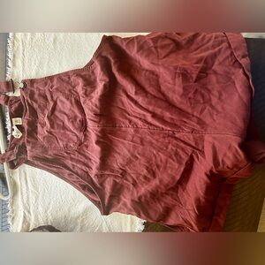 Roxy Burgundy Overalls with Button Accents